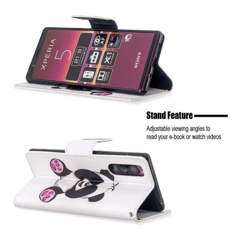 Folio Deksel Sony Xperia 5 Morsom Panda Beskyttelse