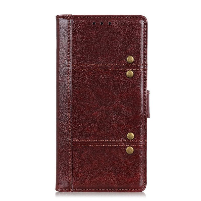 Folio Deksel Sony Xperia 5 Svart Antikk Skinneffekt