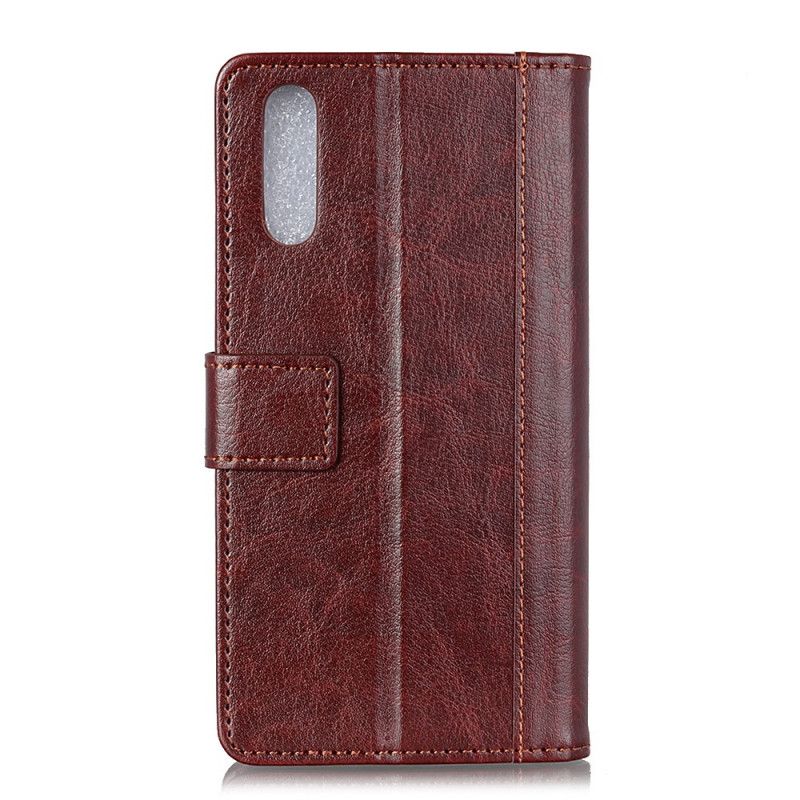 Folio Deksel Sony Xperia 5 Svart Antikk Skinneffekt