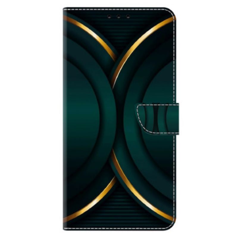 Folio Deksel Xiaomi 14 Gylden Omriss Beskyttelse Deksel