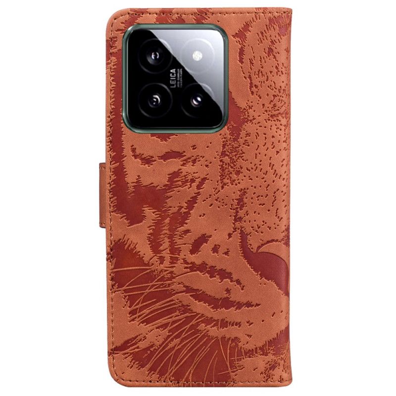 Folio Deksel Xiaomi 14 Tiger Footprint Beskyttelse Deksel