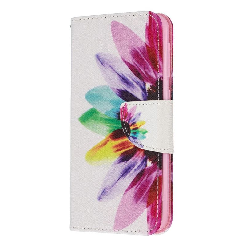 Folio Deksel Samsung Galaxy A10e Akvarellblomst Anti-fall