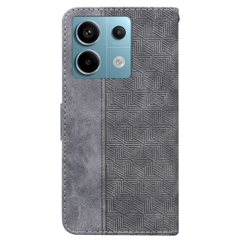 Folio Deksel Xiaomi Redmi Note 13 Pro 5g Strappy Vevd Mønster