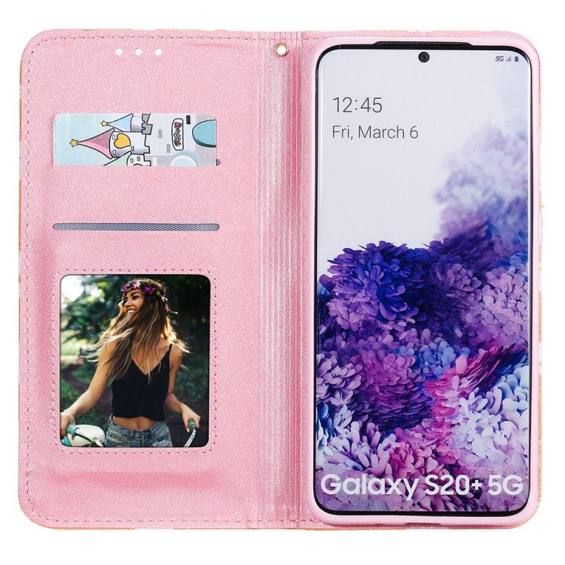 Folio Deksel for Samsung Galaxy S20 Plus / S20 Plus 5G Rosa Tusenfryd