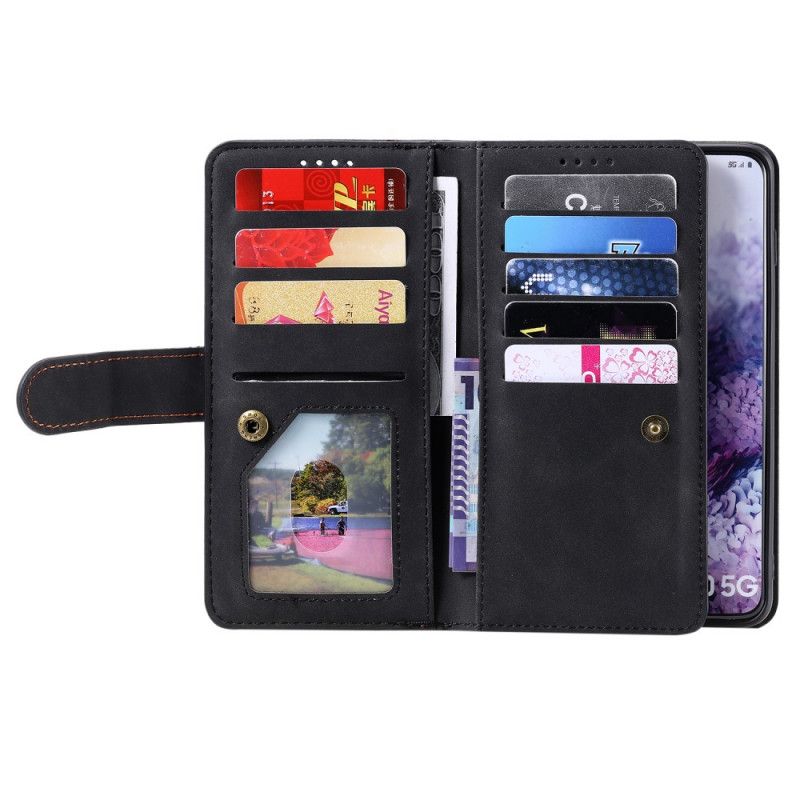 Folio Deksel for Samsung Galaxy S20 Plus / S20 Plus 5G Svart Forsterkede Konturer Glidelåslomme