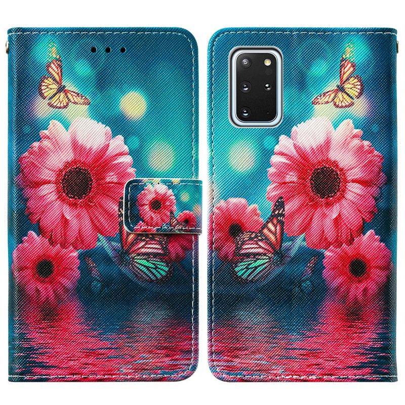 Folio Deksel Samsung Galaxy S20 Plus / S20 Plus 5G Blomster Og Sommerfugler