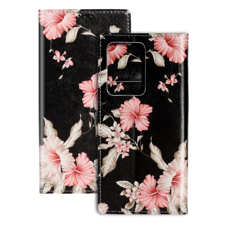 Folio Deksel Samsung Galaxy S20 Plus / S20 Plus 5G Svart Designblomster