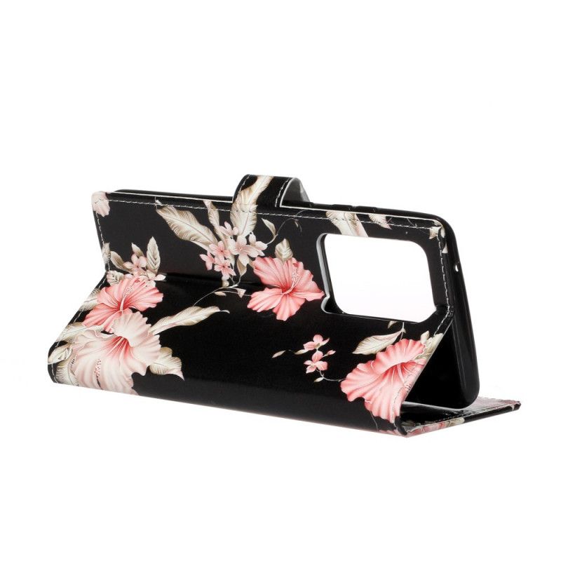 Folio Deksel Samsung Galaxy S20 Plus / S20 Plus 5G Svart Designblomster