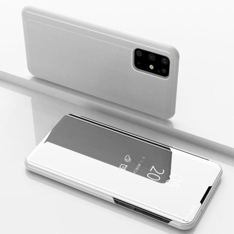 Vis Deksel Samsung Galaxy S20 Plus / S20 Plus 5G Svart Speil Og Imitert Skinn