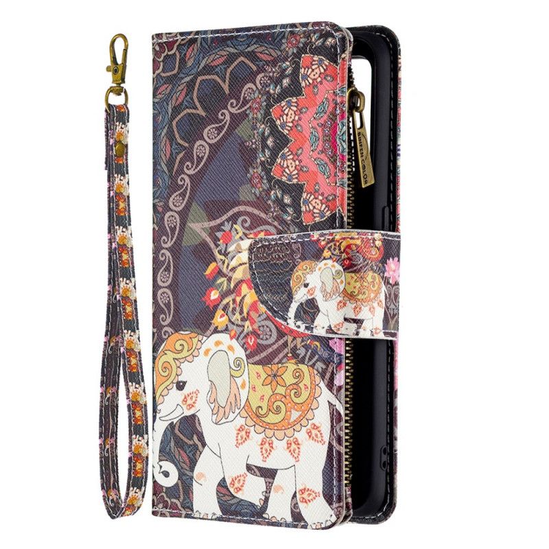 Folio Deksel Oppo A74 4g Elefantlomme Med Glidelås Beskyttelse Deksel