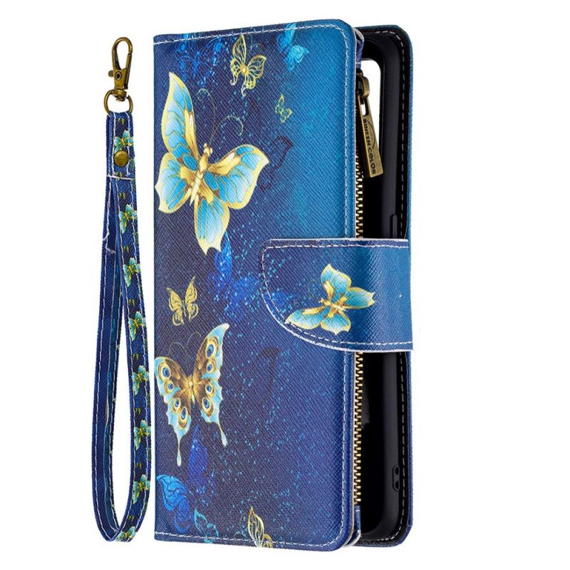Folio Deksel Oppo A74 4g Sommerfugllomme Med Glidelås