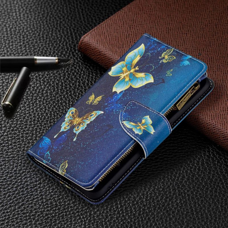 Folio Deksel Oppo A74 4g Sommerfugllomme Med Glidelås