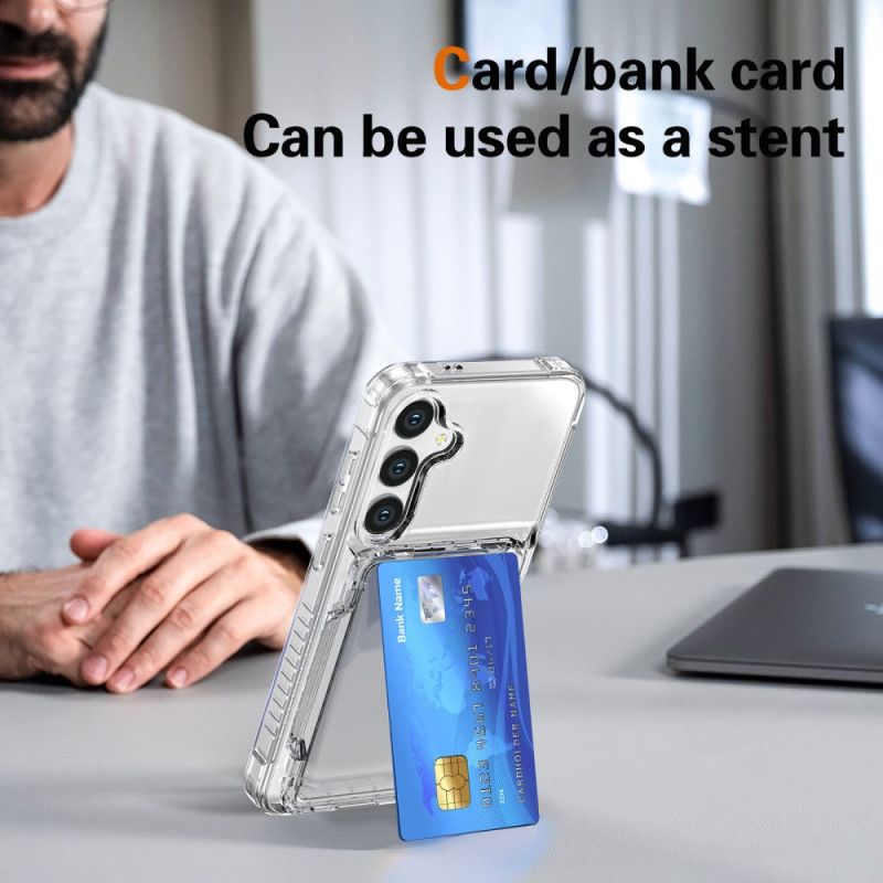 Deksel Samsung Galaxy S25 5g Mobildeksel Gjennomsiktig Med Innebygd Kortholder