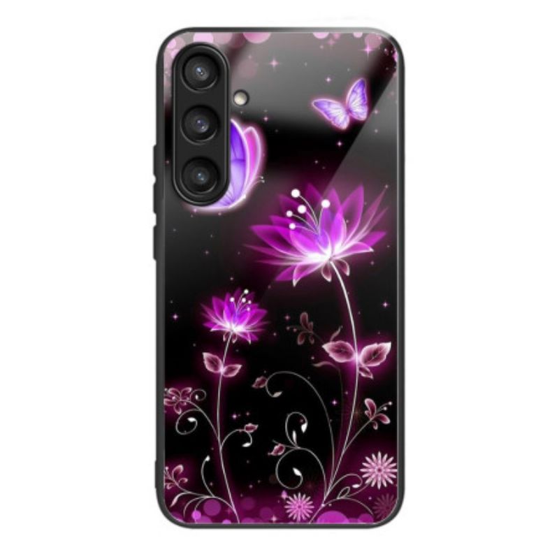 Deksel Til Samsung Galaxy S25 5g Blomster Og Sommerfugler I Herdet Glass