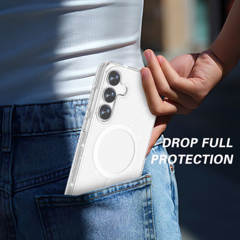 Deksel Til Samsung Galaxy S25 5g Glitterbakside Magsafe-kompatibel