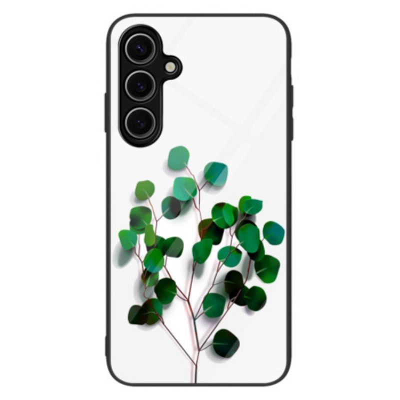 Deksel Til Samsung Galaxy S25 5g Grønne Blader Herdet Glass