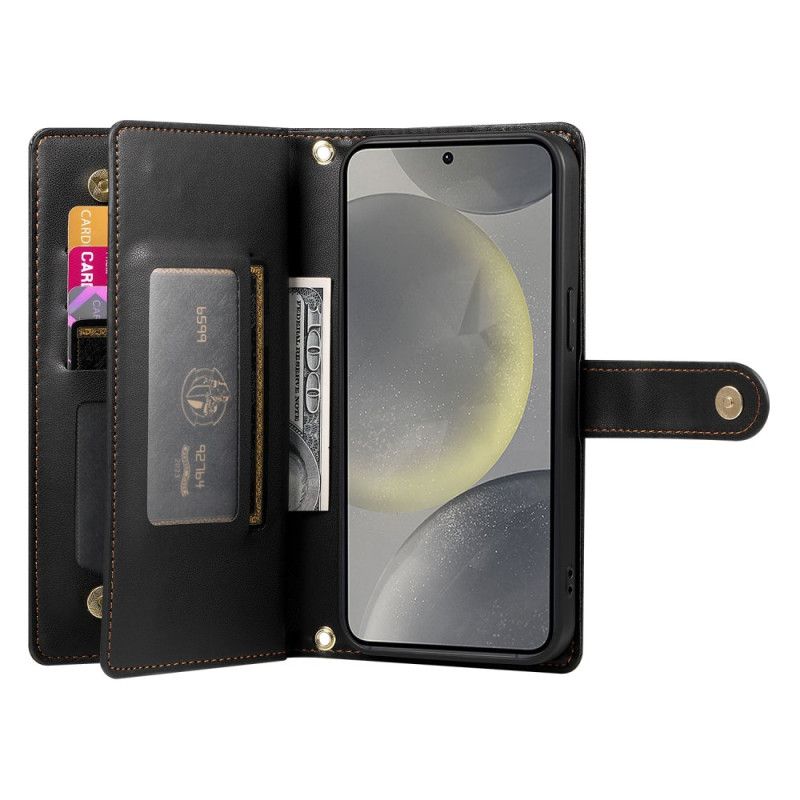 Folio Deksel Samsung Galaxy S25 5g Lommebok Med Stropp Beskyttelse Deksel