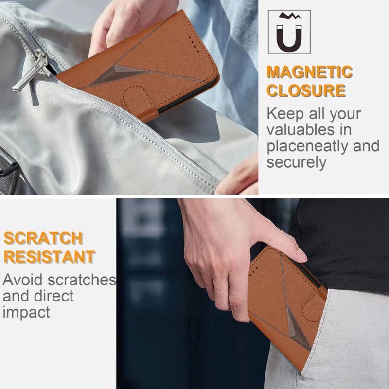 Folio Deksel Samsung Galaxy S25 5g Snor I Trekantet Mønster Beskyttelse Deksel