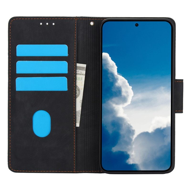 Lærdeksel Folio Deksel Samsung Galaxy S25 5g Blomstermønster Med Semsket Skinneffekt