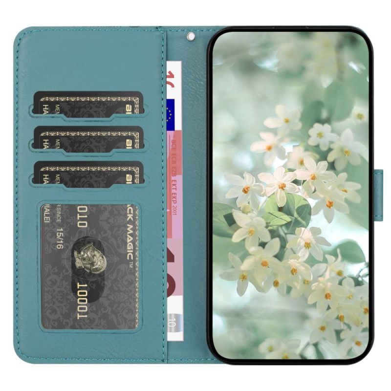 Lærdeksel Folio Deksel Samsung Galaxy S25 5g Blomstertrykk