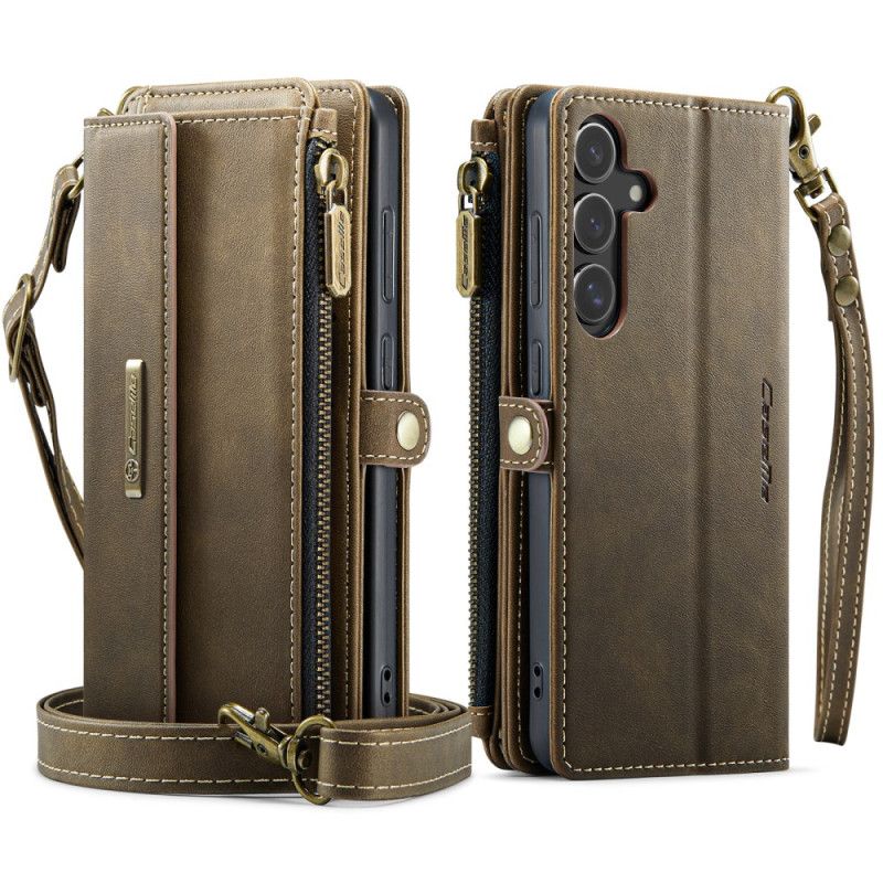 Lærdeksel Folio Deksel Samsung Galaxy S25 5g Full Rfid-lommebok