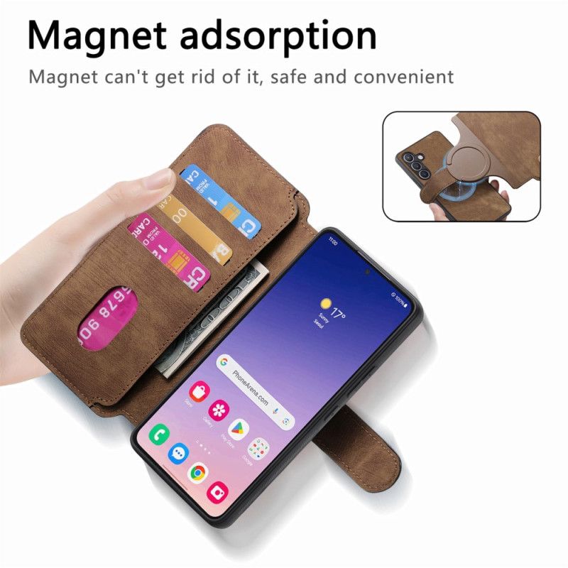 Lærdeksel Folio Deksel Samsung Galaxy S25 5g Mobildeksel Avtakbart Magnetisk Deksel