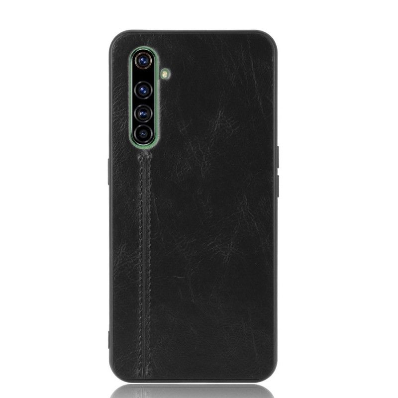 Deksel for Realme X50 Pro Svart Søm I Skinnstil