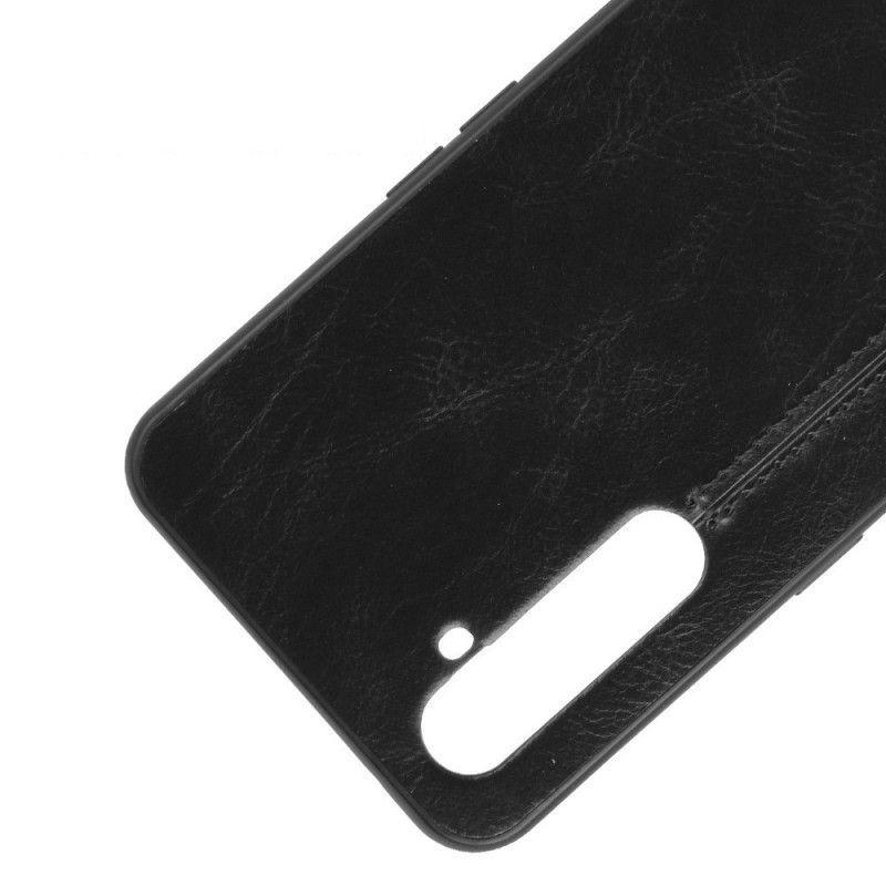 Deksel for Realme X50 Pro Svart Søm I Skinnstil