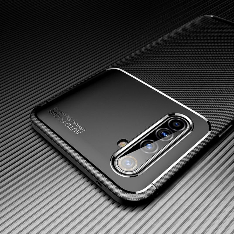 Deksel Realme X50 Pro Svart Fleksibel Karbonfibertekstur Anti-fall