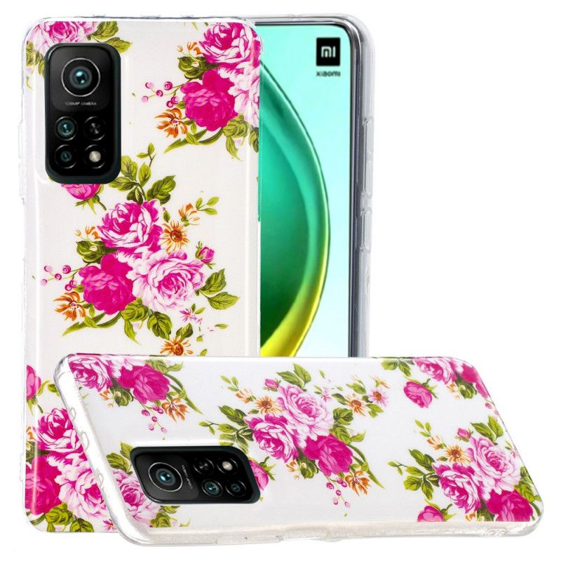 Deksel for Xiaomi Mi 10T / 10T Pro Fluorescerende Frihetsblomster