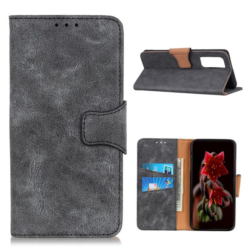 Folio Deksel Xiaomi Mi 10T / 10T Pro Grå Vintage Delt Skinn