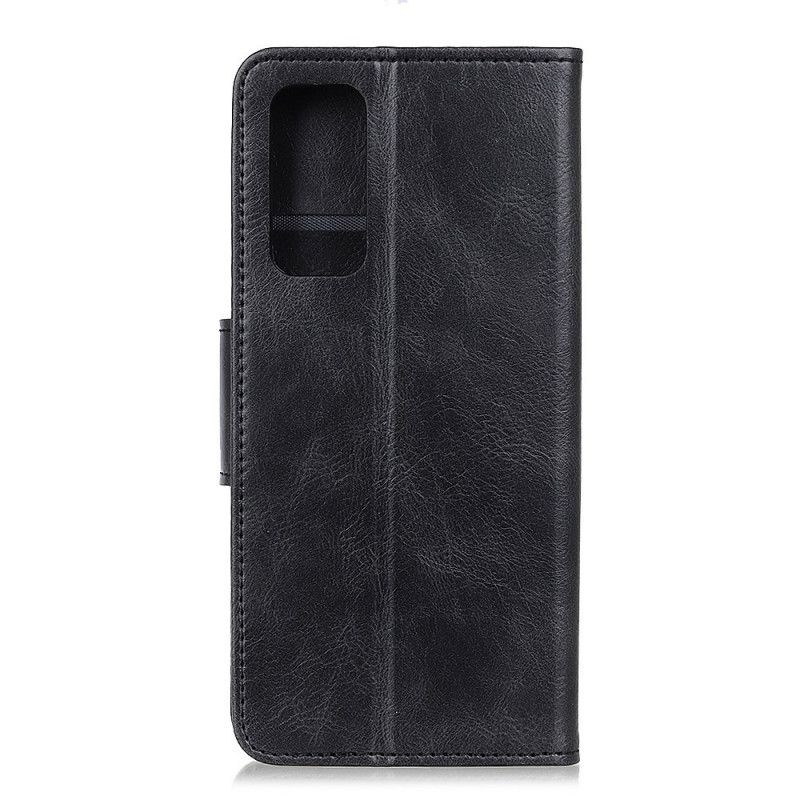 Folio Deksel Xiaomi Mi 10T / 10T Pro Svart Reversibel Lås I Skinneffekt Anti-fall