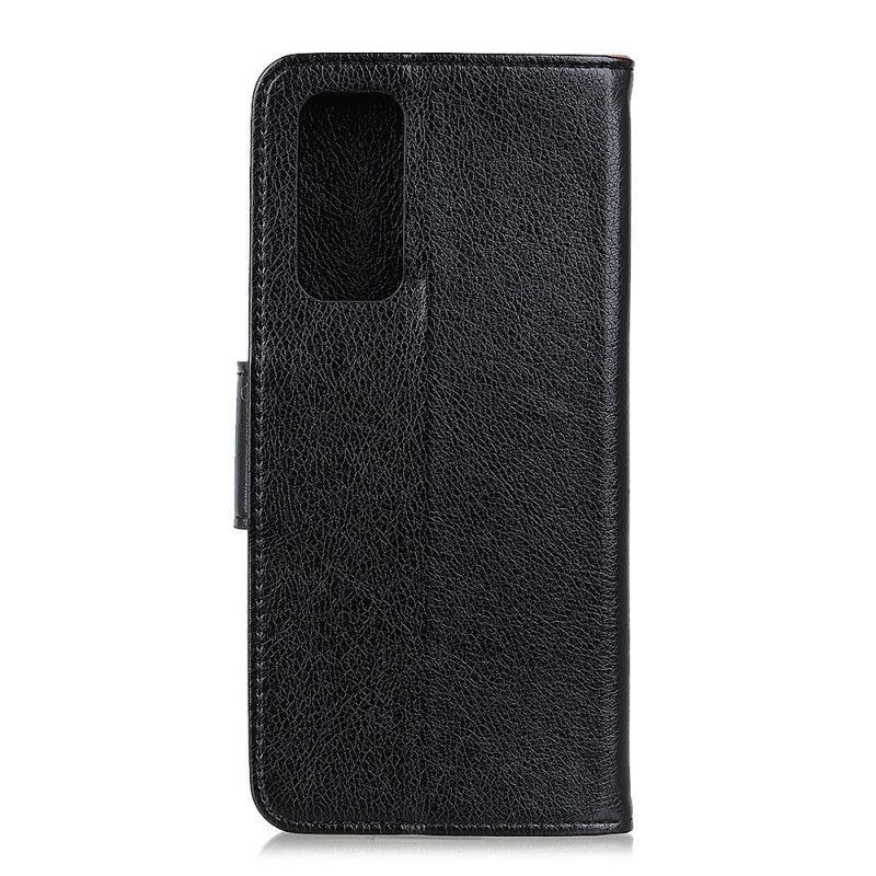 Lærdeksel Folio Deksel Xiaomi Mi 10T / 10T Pro Svart Mobildeksel Delt Nappaskinn
