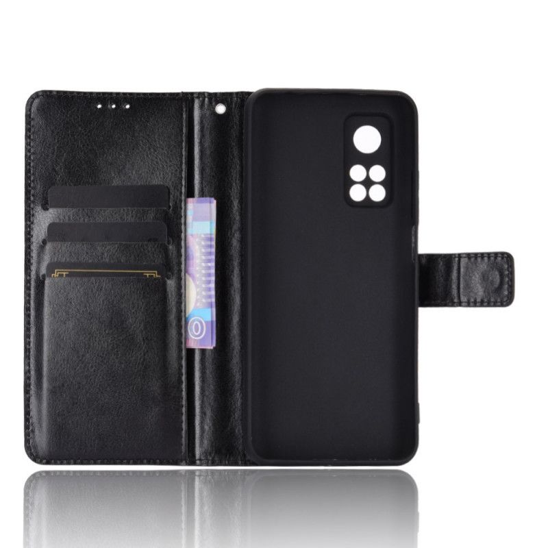 Lærdeksel Folio Deksel Xiaomi Mi 10T / 10T Pro Svart Prangende Kunstlær