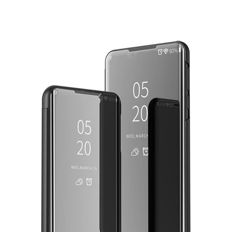 Vis Deksel Xiaomi Mi 10T / 10T Pro Svart Speil Og Lærimitasjon