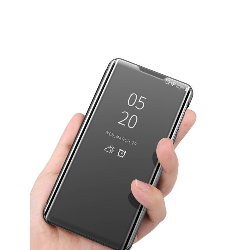 Vis Deksel Xiaomi Mi 10T / 10T Pro Svart Speil Og Lærimitasjon