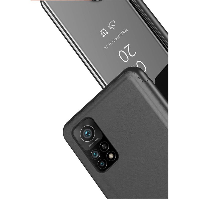 Vis Deksel Xiaomi Mi 10T / 10T Pro Svart Speil Og Lærimitasjon