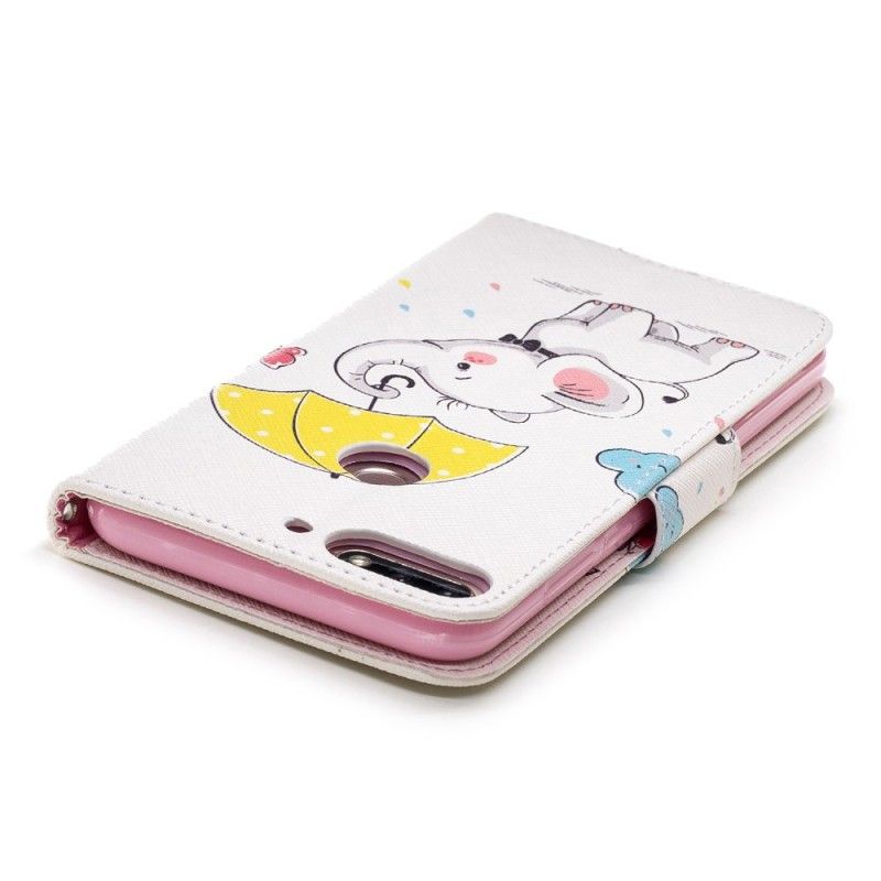 Folio Deksel Huawei Y7 2018 Baby Elefant Anti-fall