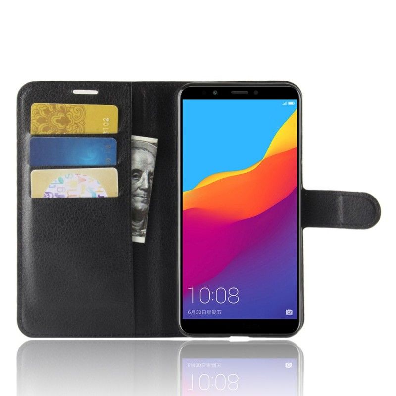 Folio Deksel Huawei Y7 2018 Svart Klassisk