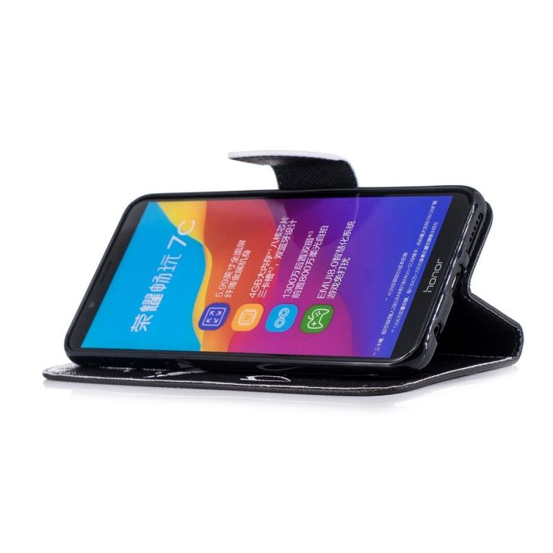 Lærdeksel Folio Deksel Huawei Y7 2018 Djeveltelefon