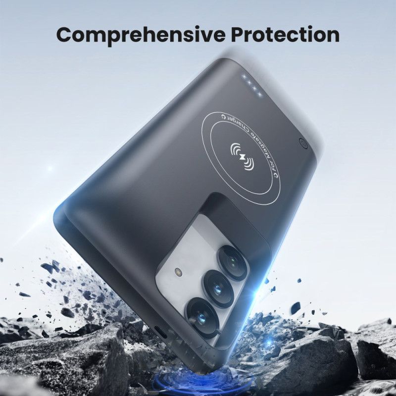 10000mah Batterideksel Til Samsung Galaxy S25 Plus / S24 Plus Med Lader Og Magnetisk Feste