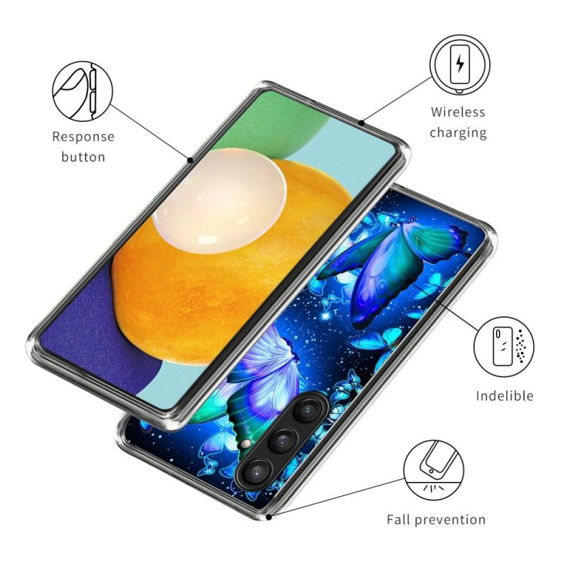 Deksel Samsung Galaxy S25 Plus 5g Blå Sommerfugler