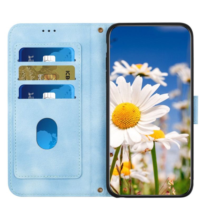 Folio Deksel Samsung Galaxy S25 Plus 5g Blomsterdesign Med Stropp