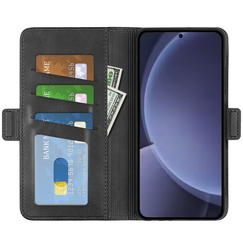 Folio Deksel Samsung Galaxy S25 Plus 5g Dobbel Lås Beskyttelse Deksel