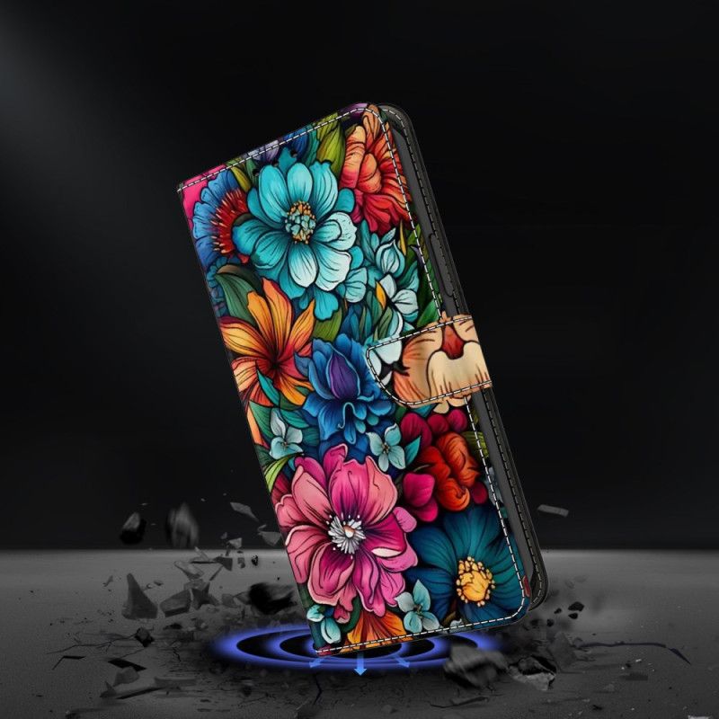 Folio Deksel Samsung Galaxy S25 Plus 5g Fargerike Blomster Beskyttelse Deksel