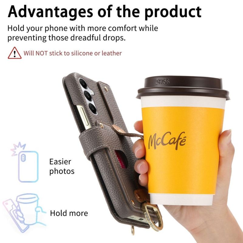 Folio Deksel Samsung Galaxy S25 Plus 5g Lommebok Med Glidelås