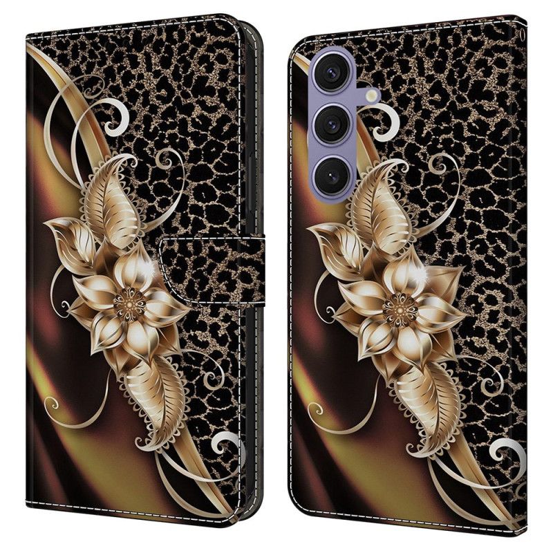Folio Deksel Samsung Galaxy S25 Plus 5g Metalliske Blomster Beskyttelse Deksel