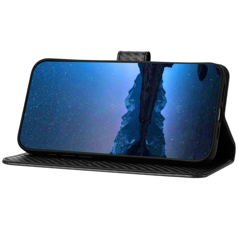 Folio Deksel Til Samsung Galaxy S25 Plus 5g Karbonfiber Med Stropp