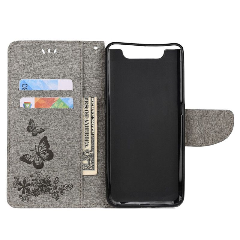 Folio Deksel Samsung Galaxy A80 / A90 Svart Fantastiske Tanga Sommerfugler