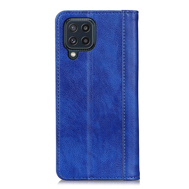 Folio Deksel Samsung Galaxy M32 Elegance Split Litchi Leather Beskyttelse Deksel